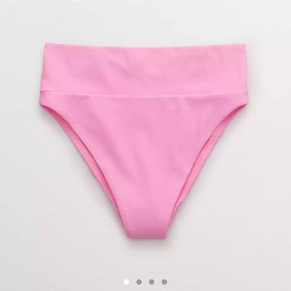 Aerie High Cut Cheeky Bikini Bottom Pink XS